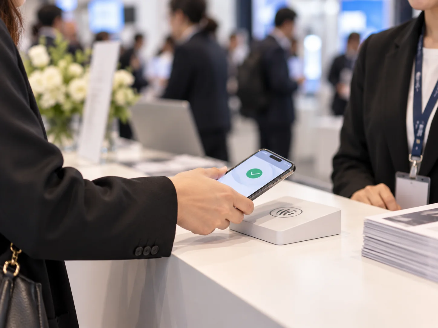 观众在展会点位用手机完成NFC打卡